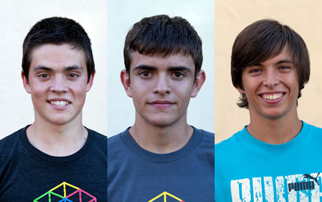 Iván Hervías Rodríguez, Marcos Ochoa e Sergio Pascual, da 15 a 17 anni, dalla Spagna